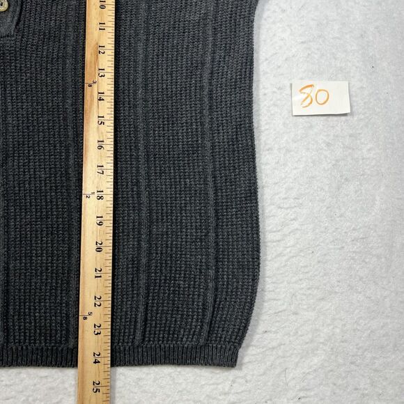 Vintage Hard Rock Cafe Madrid Men's Small Henley Knit Pullover Sweater Gray - Picture 8 of 12